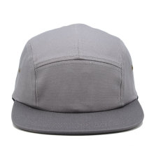 gris clair couleur simple promotionnel personnalisé nouveau design plat bord 5 panneau camp cap